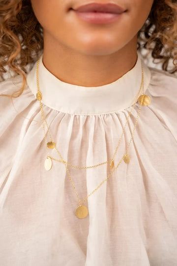 LOTT GIOIELLI - GOUDEN KETTING IRREGULAR STONES BRUSHED