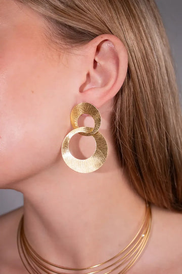 CLASSIC DUBBEL CHARM SATIN OORBELLEN