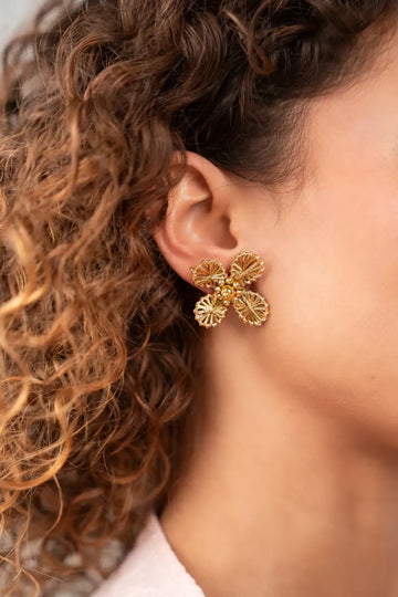 LOTT GIOIELLI - GOLD OORBELLEN ASTER FLOWER S