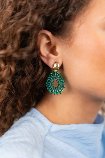 LOTT GIOIELLI - GROENE OORBELLEN ROBIN DROP CRYSTAL SMALL