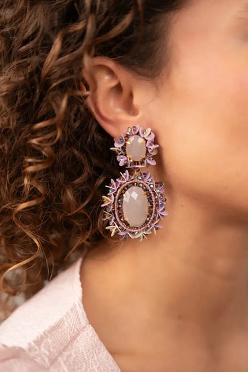 LOTT GIOIELLI - ROSA MIX OORBELLEN LARA PENDANT DOUBLE L