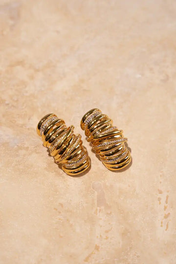 LOTT GIOIELLI - CLASSIC OORBELLEN CROISSANT STONES
