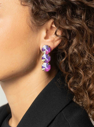 LOTT GIOIELLI - SJUUL EARRINGS OCTAGON FALL THREE STONES HOLO