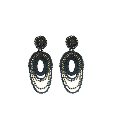 PAULIE POCKET - CHELSEY EARRINGS - BLACK GOLD