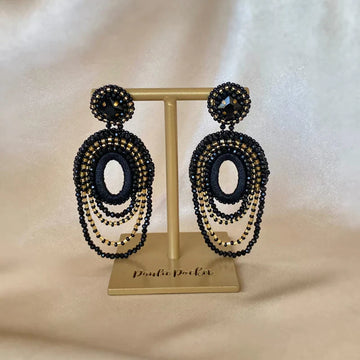 PAULIE POCKET - CHELSEY EARRINGS - BLACK GOLD