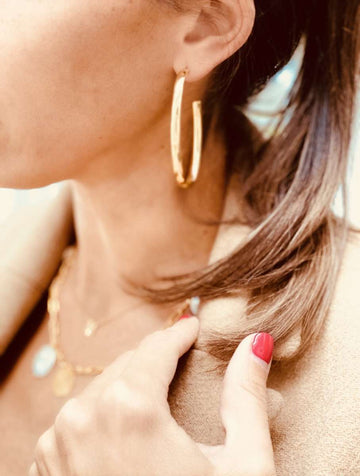 Lott. Gioielli - Gouden Creool Ovaal Oorbellen