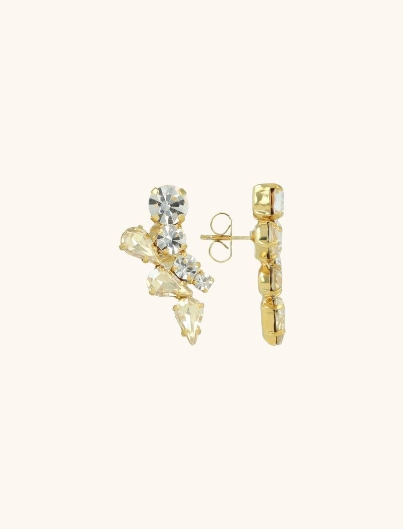 LOTT GIOIELLI- KRISTALLEN OORBELLEN EARPIN TWO ROWS ROMEE
