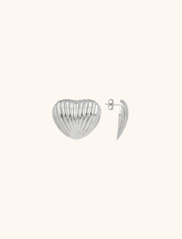 LOTT GIOIELLI - ZILVEREN OORBELLENHEART SHELL STUD