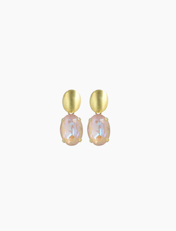 LOTT GIOIELLI - Daan Oorbellen Ovaal Strass Pendant M Peach Powder
