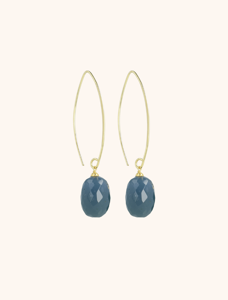 LOTT GIOIELLI - GRIJS BLAUWE OORBELLEN ROMIJN QUARTZ M