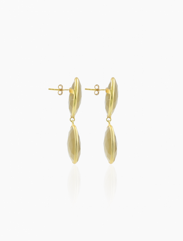 LOTT GIOIELLI  - Amber Gouden Oorbellen Camille Double Drop