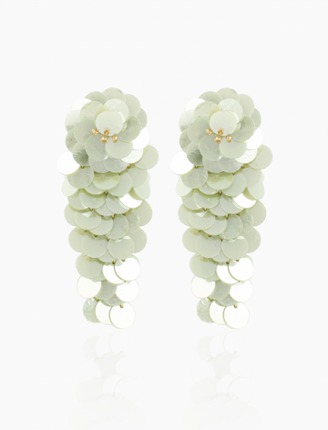 LOTT GIOIELLI - Pistache Mint Oorbellen Linde Sequin Waterfall L