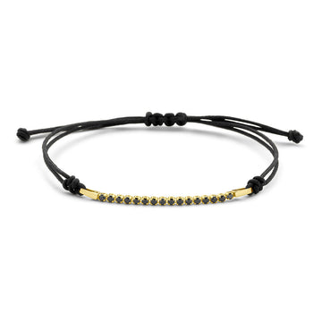 GOLD BY RIMENZO - Armband katoen zwart spinel 16 - 18 cm