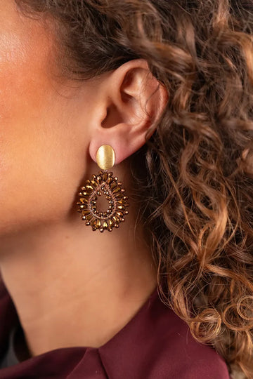 LOTT GIOIELLI - KOPEREN OORBELLEN SILK DROP CRYSTAL SMALL