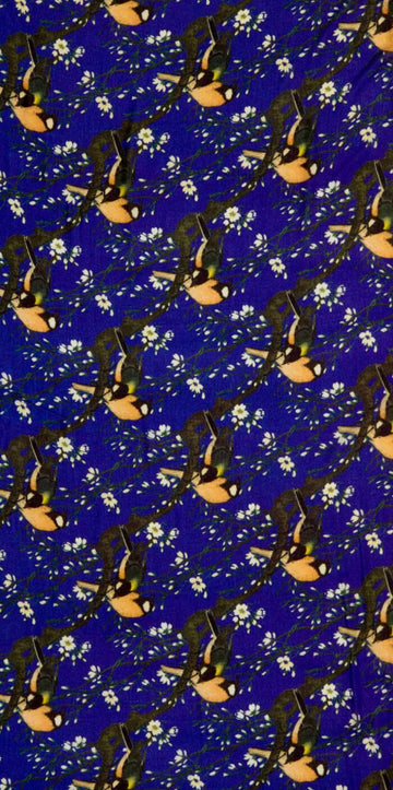 OTRACOSA - Scarf Wool/Silk – Otra Cosa – Swallows on Blue