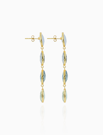 LOTT GIOIELLI - Blauwe Oorbellen Four Framed Stones with Pin Anya