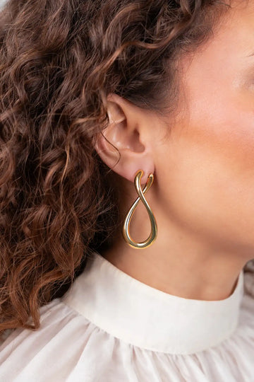 LOTT GIOIELLI - Gouden Oorbellen Twisted Loop M Bridget
