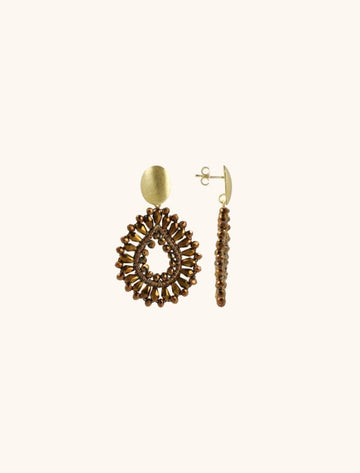 LOTT GIOIELLI - KOPEREN OORBELLEN SILK DROP CRYSTAL SMALL