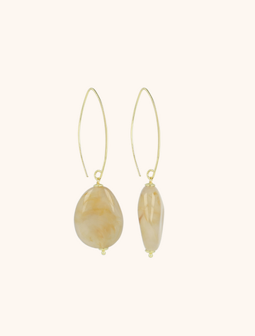 LOTT GIOIELLI - NATUREL MIX OORBELLEN AMBER SQUEEZED DROP