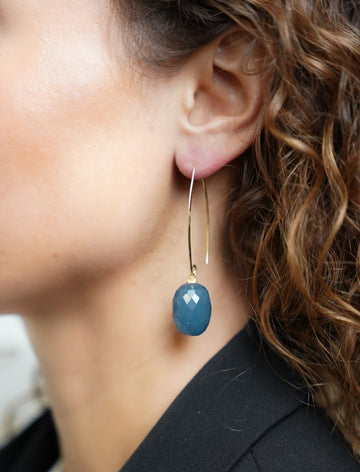LOTT GIOIELLI - GRIJS BLAUWE OORBELLEN ROMIJN QUARTZ M