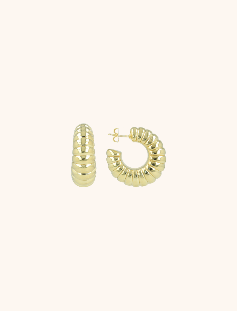 LOTT GIOIELLI - GOUDEN OORBELLEN HORIZONTAL BUMPS M