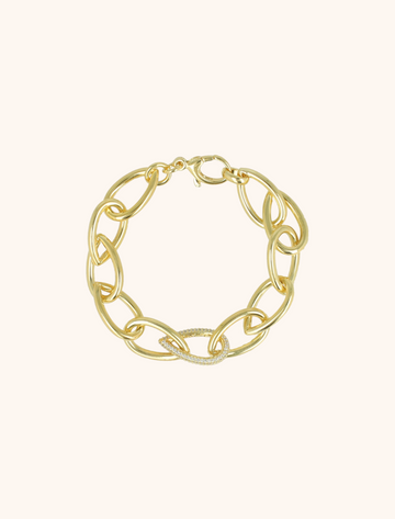 LOTT GIOIELLI - GOUDEN ARMBAND TEARDROP CLOSED FOREVER (BRASS)