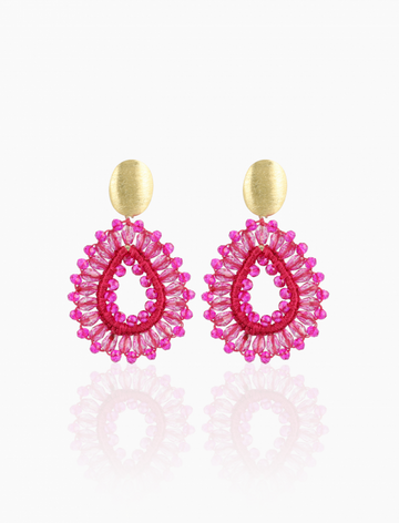LOTT GIOIELLI - Fuchsia Oorbellen Brass Silk Drop S