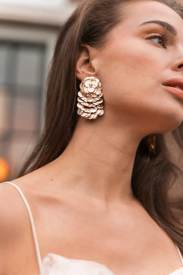 LOTT GIOIELLI - Champagne Oorbellen Sequin Shell Look Waterfall Shelly