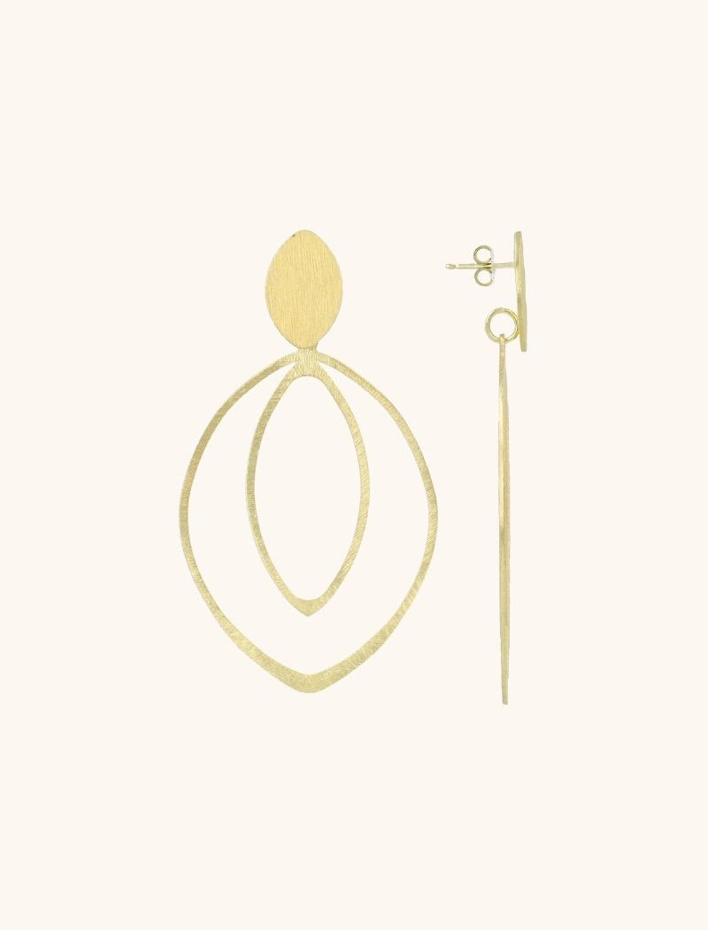 LOTT GIOIELLI- GOUDEN OORBELLEN DOUBLE DROP L NYA