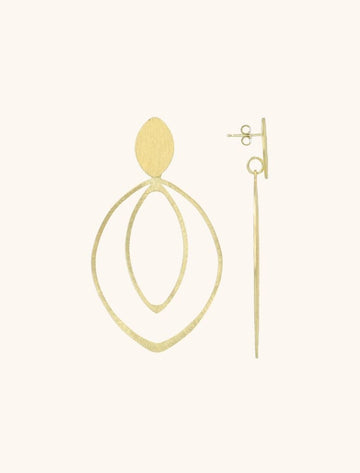 LOTT GIOIELLI- GOUDEN OORBELLEN DOUBLE DROP L NYA