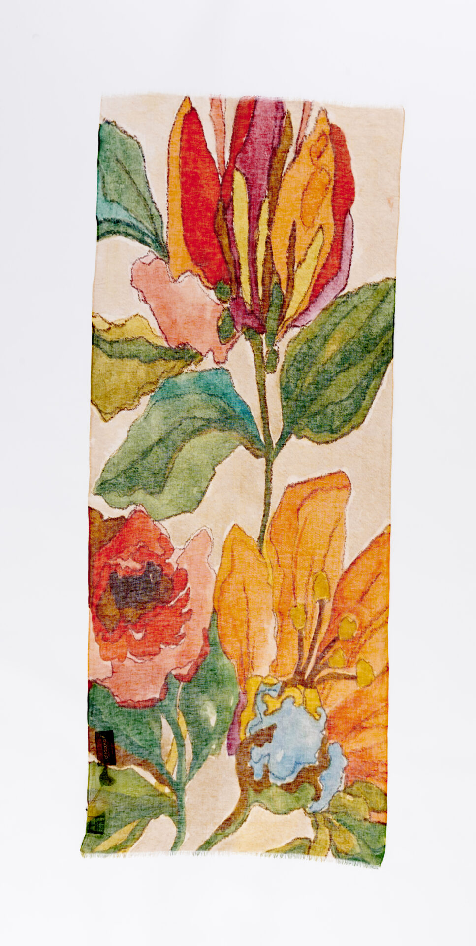 OTRACOSA SHAWL - Linen/Cotton – Watercolor Flowers