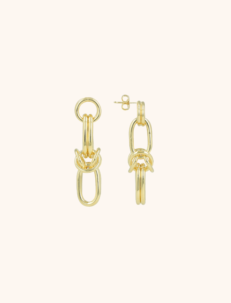 LOTT GIOIELLI - GOUDEN EARRING KNOTTED LINK (BRASS)