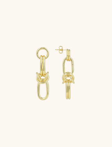 LOTT GIOIELLI - GOUDEN EARRING KNOTTED LINK (BRASS)