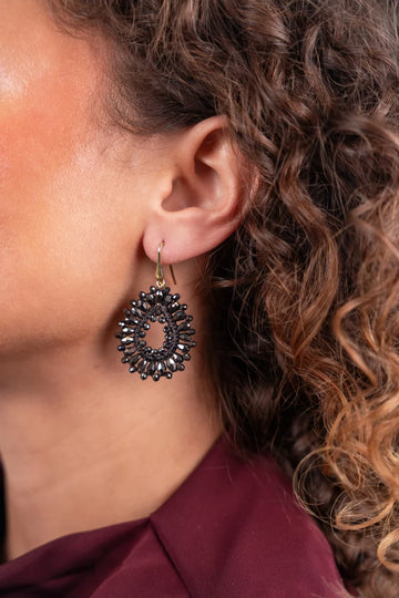 LOTT GIOIELLI - METALLIC BRUINE OORBELLEN SILK DROP CRYSTAL SMALL