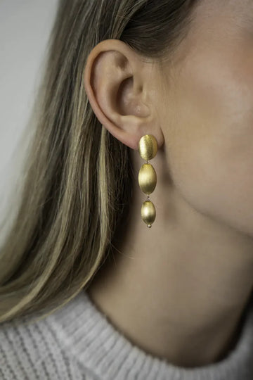 LOTT GIOIELLI  - GOUDEN OORBELLEN WATERFALL OF STONES SMALL