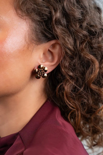 LOTT GIOIELLI - KOPEREN OORBELLEN TEUNTJE FLOWER STUD