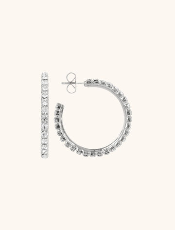 LOTT GIOIELLI- ZILVEREN OORBELLEN CREOLE FINE STONES M NOOR