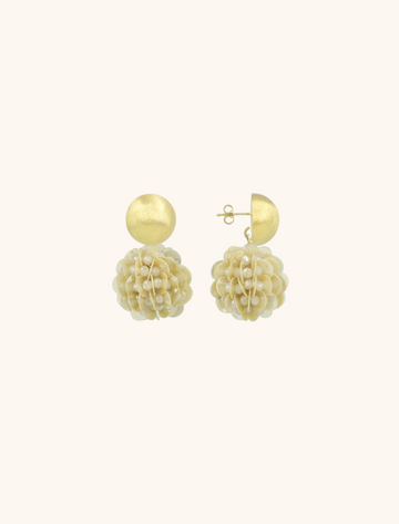 LOTT GIOIELLI - BEIGE OORBELLEN SANNE FINE SEQUIN GLOBE S