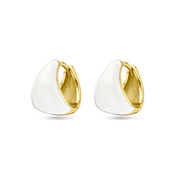 SILVER BY RIMENZO - Klapoorringen  wit emaille 15 mm