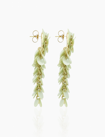 LOTT GIOIELLI - Pistache Mint Oorbellen Linde Sequin Waterfall L