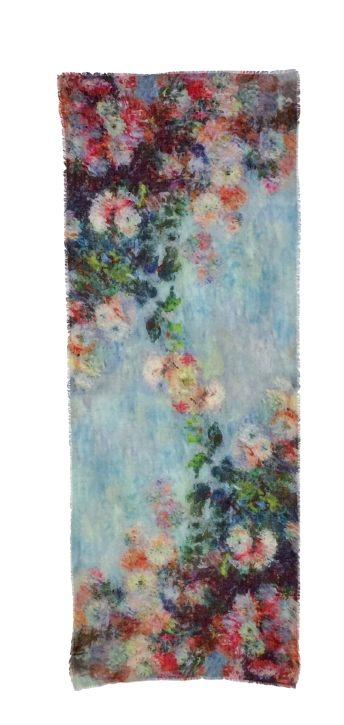 OTRACOSA - Scarf Wool – Otra Cosa – Flowers on Lightblue