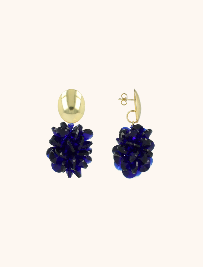 LOTT GIOIELLI - DARK BLUE OORBELLEN CRYSTAL GRAPE SAM