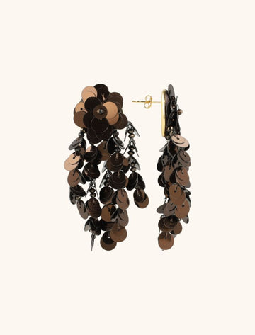 LOTT GIOIELLI - METALLIC BRUINE OORBELLEN ANNABEL SEQUIN WILD WATERFALL