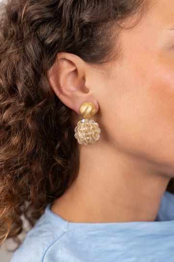 LOTT GIOIELLI - BEIGE OORBELLEN SANNE FINE SEQUIN GLOBE S
