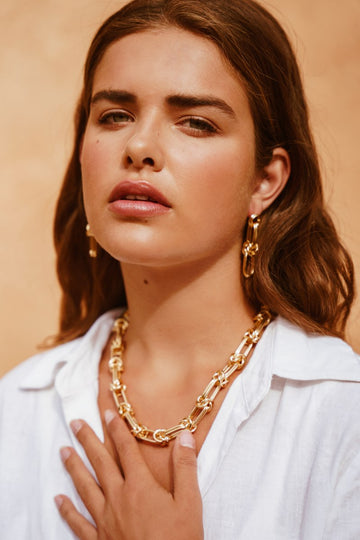 LOTT GIOIELLI - GOUDEN EARRING KNOTTED LINK (BRASS)