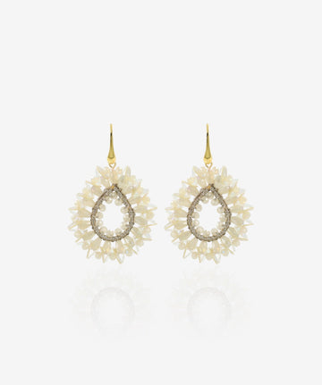LOTT GIOIELLI - Warm Beige Oorbellen Drop Crystall S w/ Sequins Robin