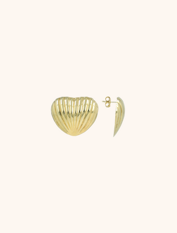 LOTT GIOIELLI - GOUDEN OORBELLEN HEART SHELL STUD