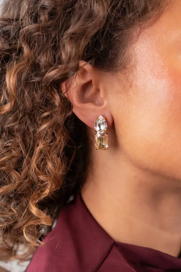 LOTT GIOIELLI- KRISTALLEN OORBELLEN TEARDROP RECTANGLE DANI