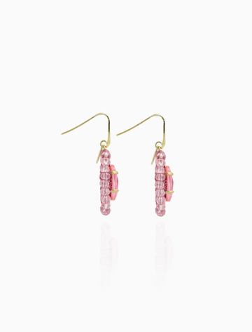 LOTT GIOIELLI - Roze Oorbellen Oval with Stone XS Mikky