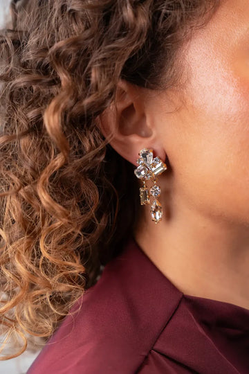 LOTT GIOIELLI- KRISTALLEN OORBELLEN DIFFERENT STONES TWO ELEMENTS ANNA